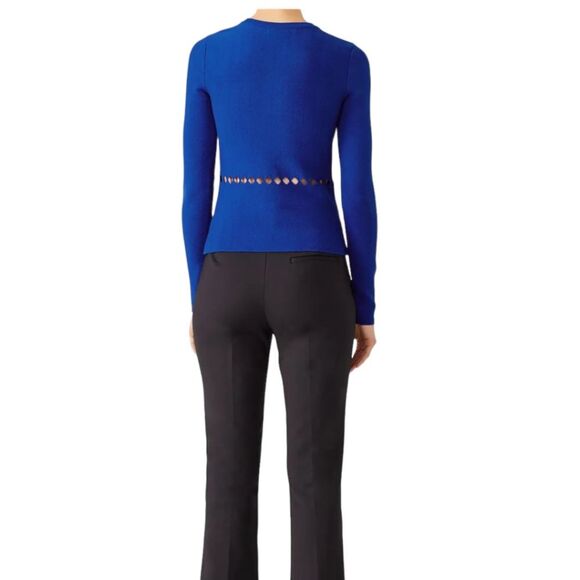 Bailey 44 Cobalt Blue Queen of Scots Cutout Sweater Size L - Picture 2 of 8